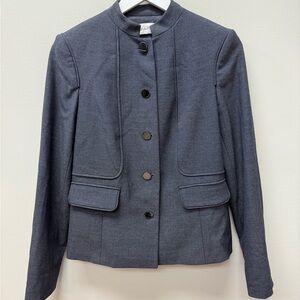 Calvin Klein Mandarin Collar Gray Women's Blazer Jacket